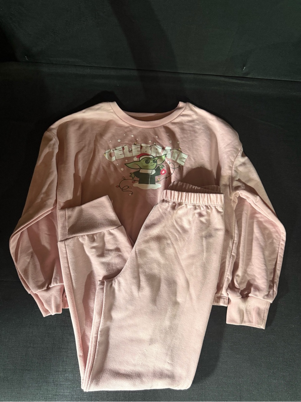 Star Wars Light Pink Kids Pajama Set with Grogu Graphic